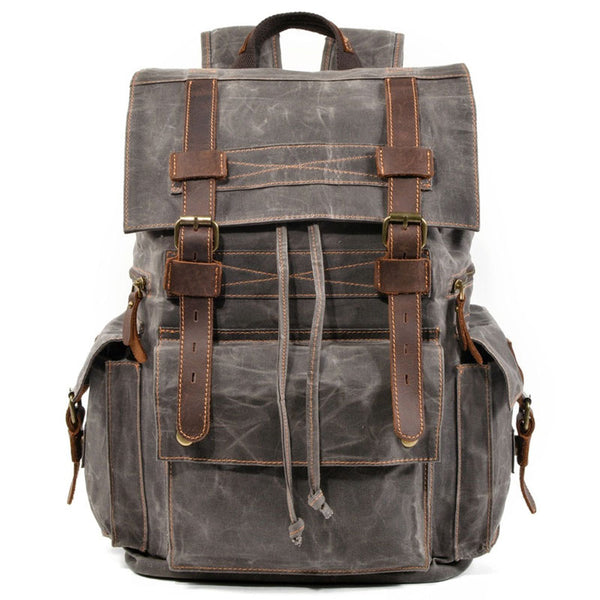 Sac à Dos Vintage Grande Capacité En Toile Robuste - Compartiment Ordinateur 15" - 4 Coloris - 30x20x45cm