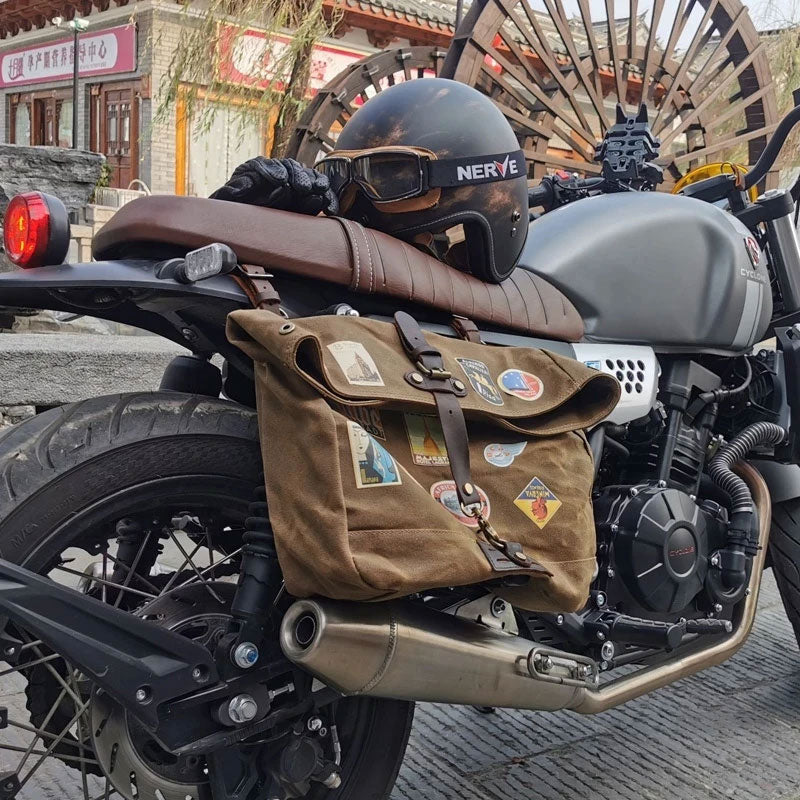 sacoche moto vintage