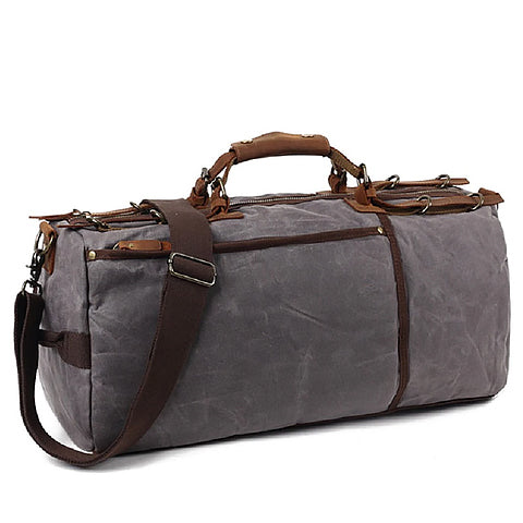 Sac de voyage vintage en cuir et coton étanche