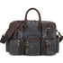Sac de voyage bandoulière en cuir et toile