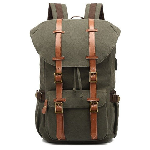 sac à dos en cuir et en toile