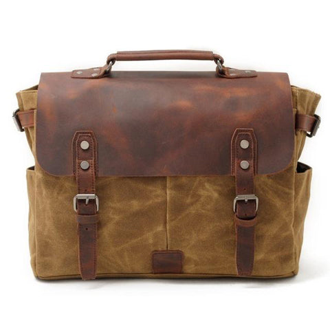 Sacoche en bandoulière cuir et toile