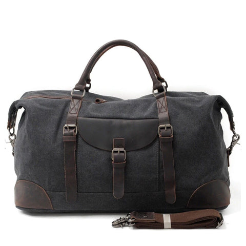 Sac de voyage vintage en cuir et coton étanche
