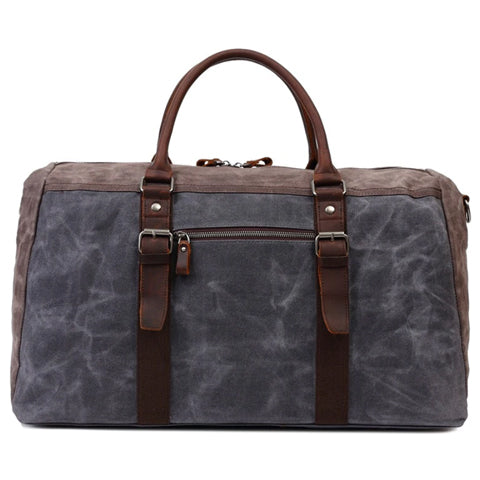 Sac de voyage vintage en cuir et coton étanche