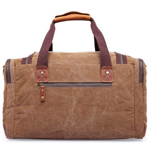 Sac de voyage vintage en cuir et coton étanche