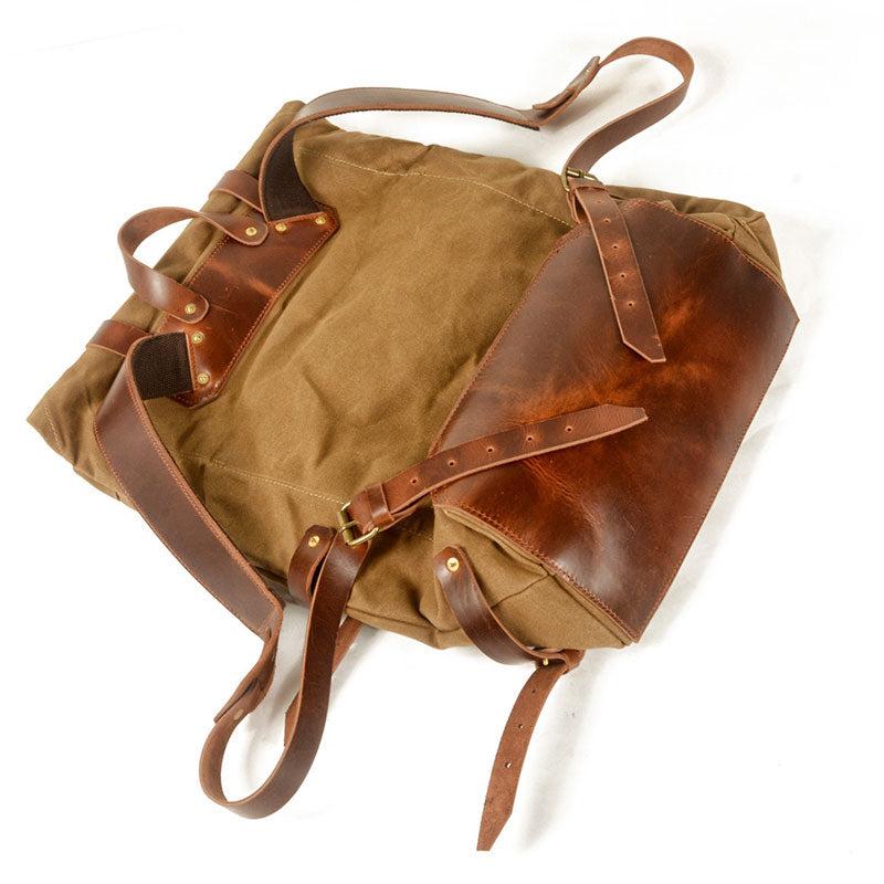 sac à dos toile et cuir vintage