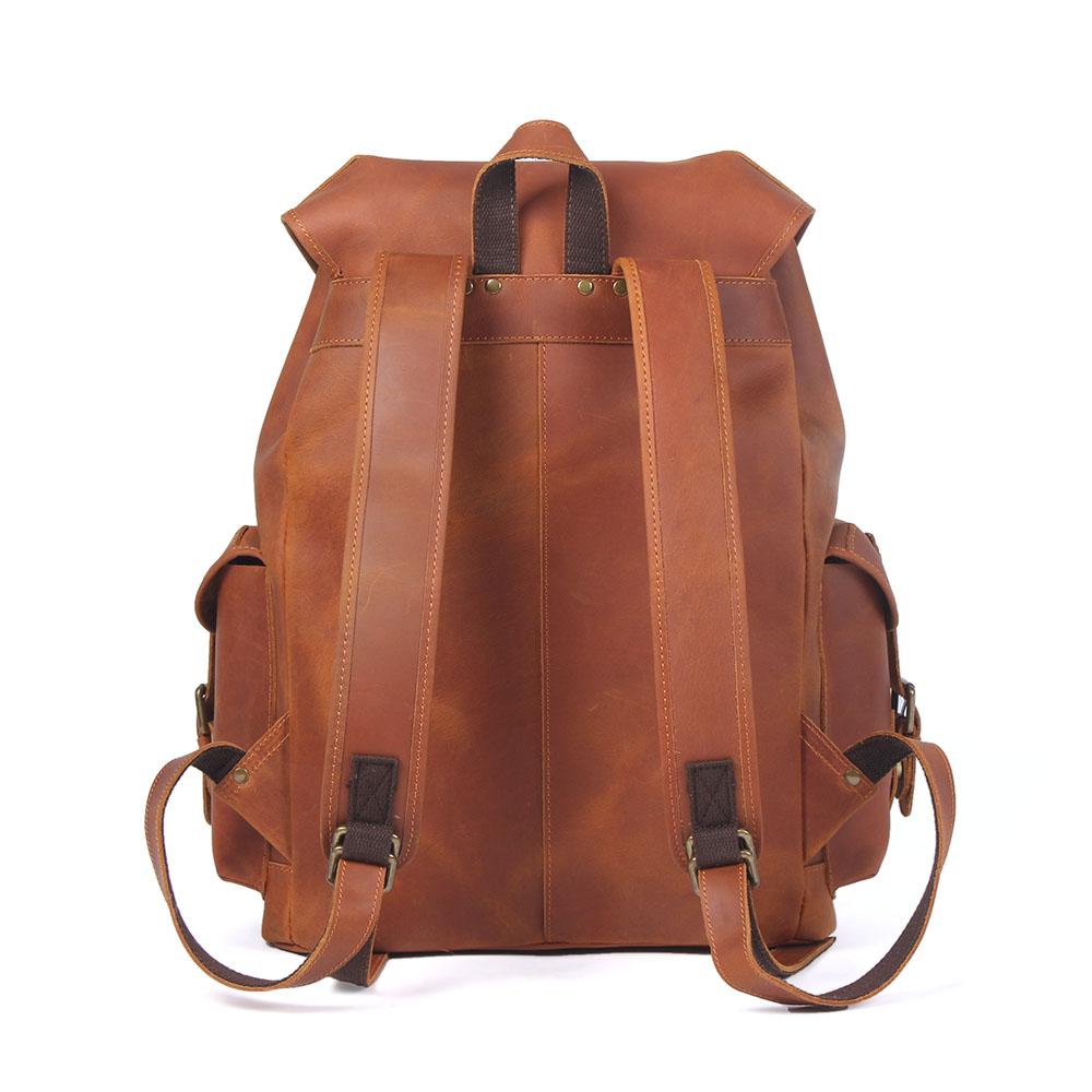 Sac à dos en cuir pour hommes - CAMEL - USB - Bandoulière - Marron - Bagagerie Sac à dos en cuir pour hommes - CAMEL - USB - Bandoulière - Marron - Bagagerie