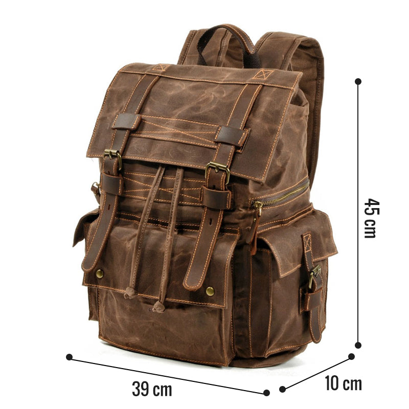 sac à dos toile et cuir vintage
