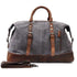 Sac de voyage bandoulière en cuir et toile