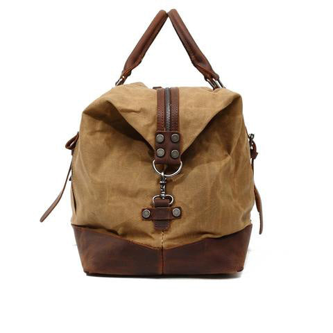 Sac de voyage vintage en cuir et coton étanche