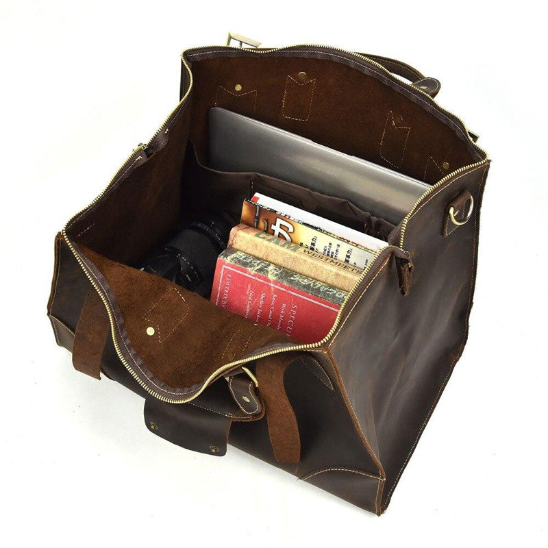 sac de voyage cuir noir