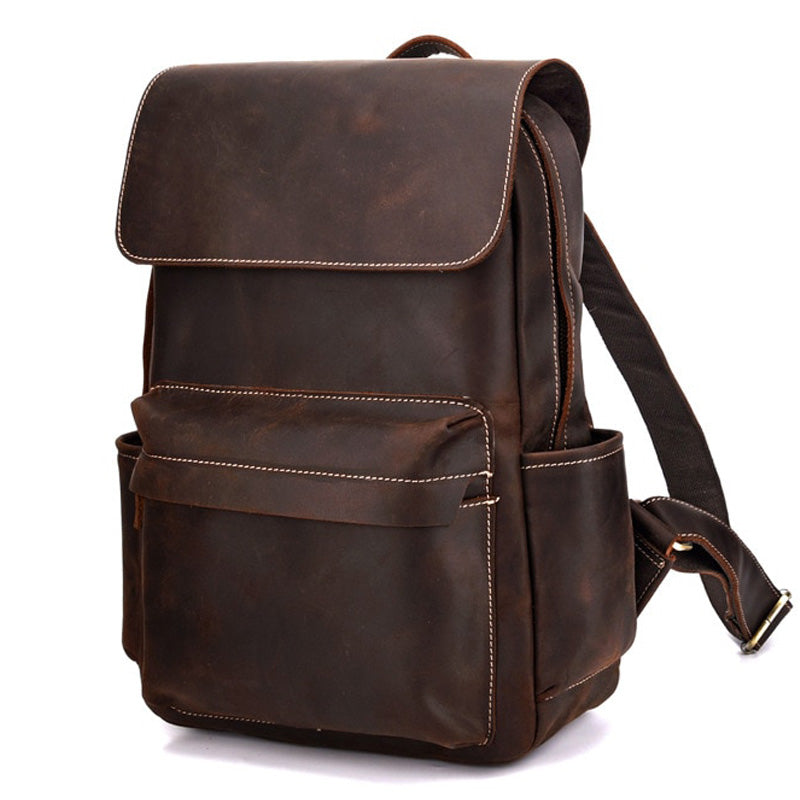 sac à dos en cuir vintage
