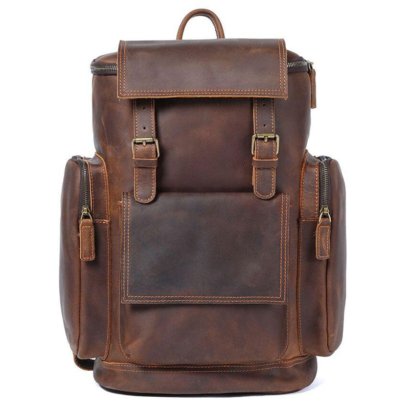 sac à dos cuir brun
