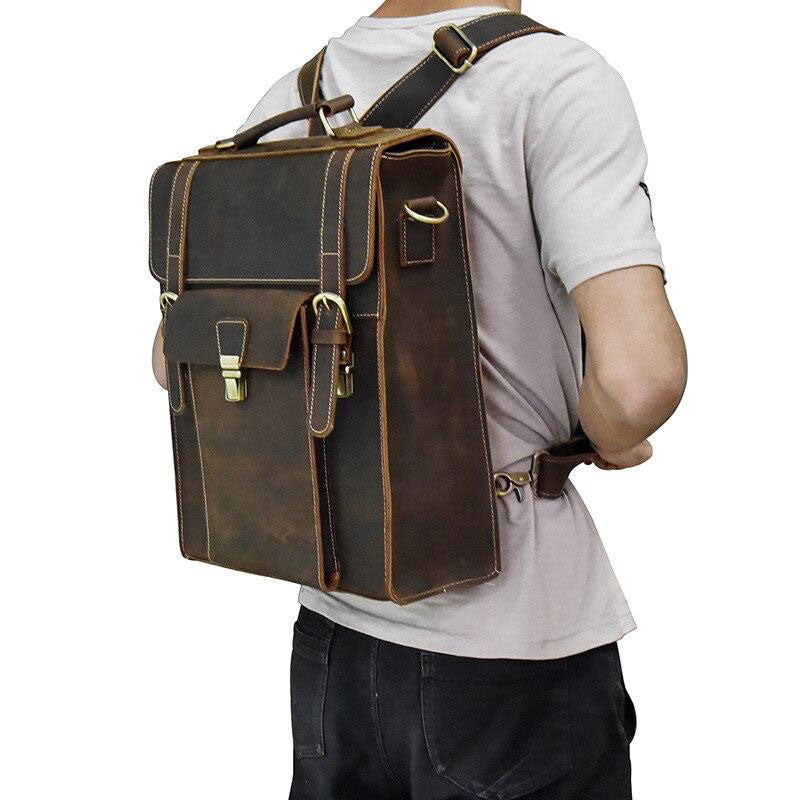 sac à dos cuir marron