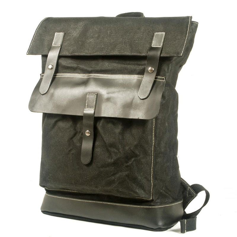 sac à dos toile et cuir vintage