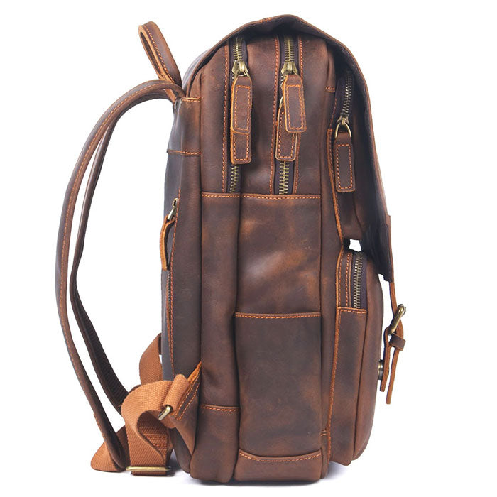 sac à dos cuir brun
