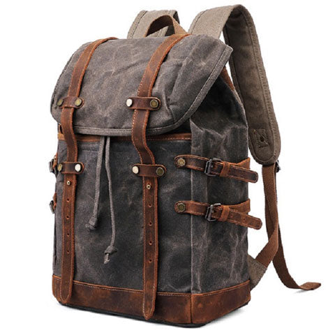 sac à dos toile et cuir vintage