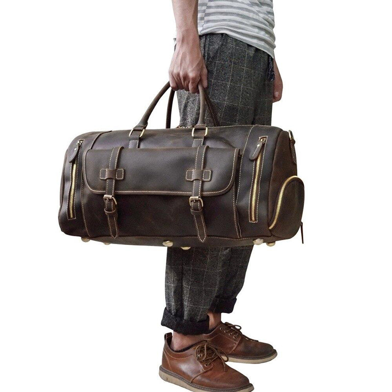 sac voyage cuir marron
