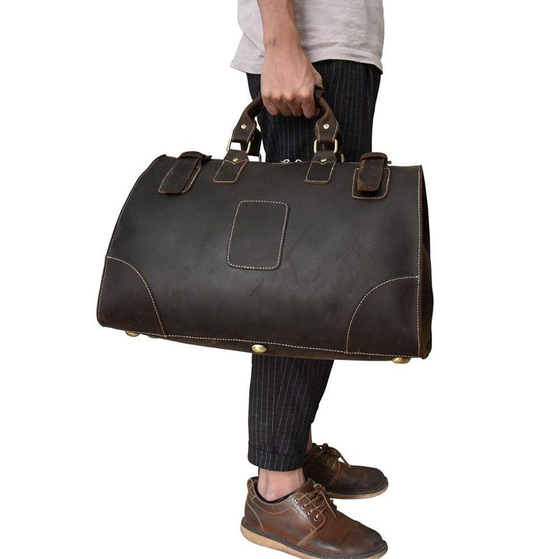 sac voyage cuir vintage