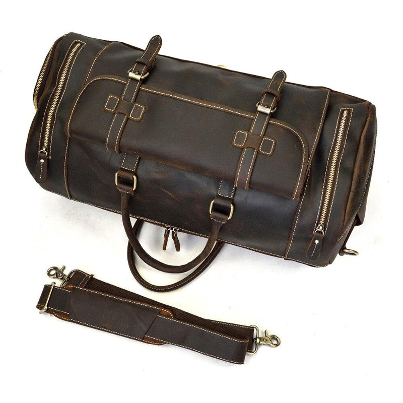 sac de voyage cuir noir