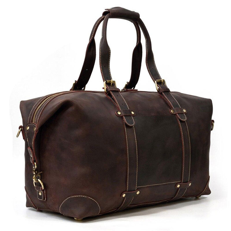 sac voyage cuir vintage