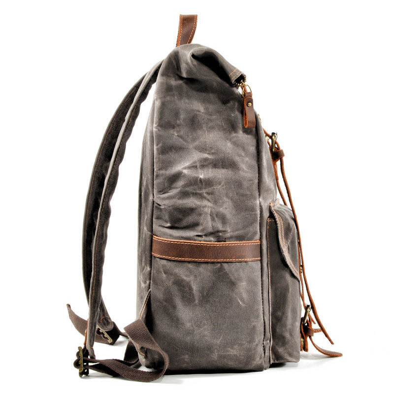 sac à dos toile et cuir vintage